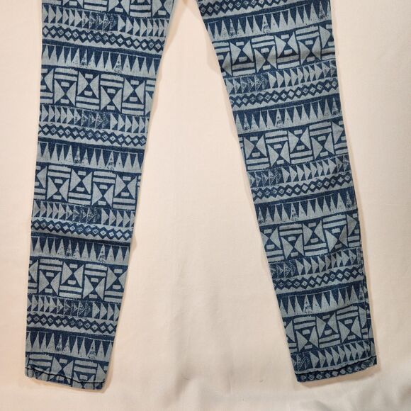 Jay Jays Skinny Jeans Womens Size 10 W30 x L32 Light Dk Blue Geometric Print - Picture 9 of 16